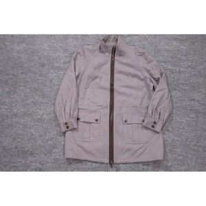 Tory Burch Jacket Womens 14 Gray Wool Zip Front Pockets Mid Length 24101538